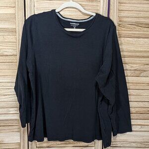 Croft & Barrow T-Shirt Long Sleeve Classic Black Size 2X